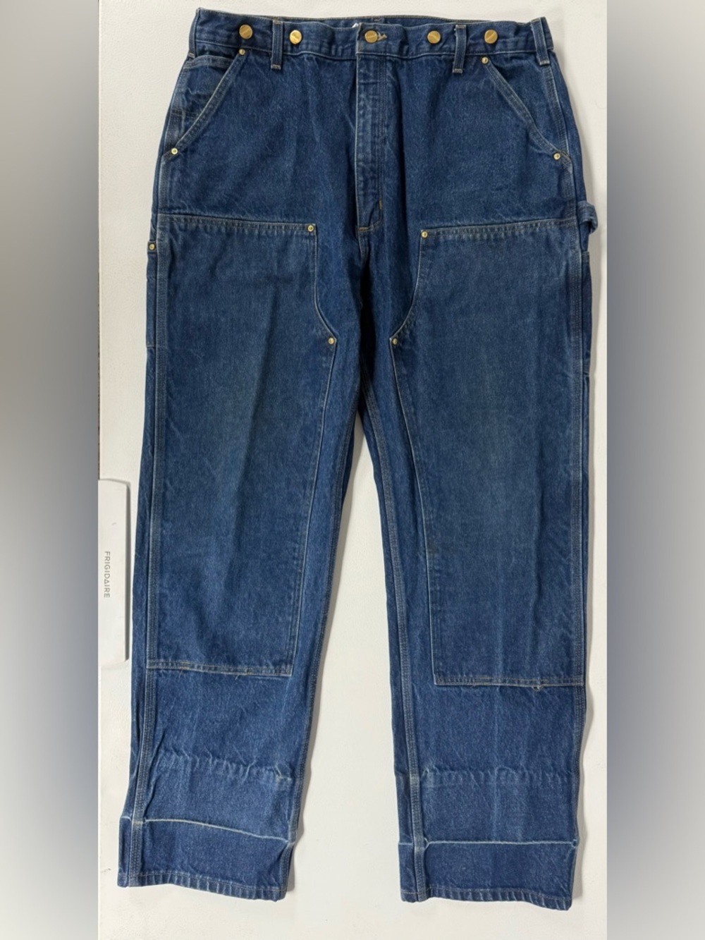 Carhartt Jeans Dungaree Blue Denim Double Knee Carpenter Pants B07 DNM Men 40x34